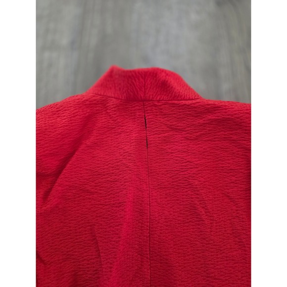 Sandro Paris Blazer Red Textured Open Front Blazer Jacket Size 40 - Picture 8 of 8